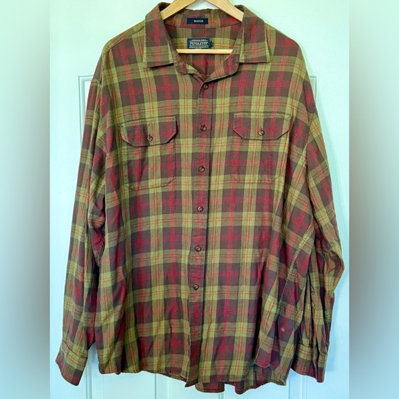 Pendleton Bridger Plaid Button Front Shirt XXL Wool Blend Flannel - Picture 1 of 11